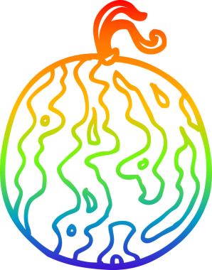 gökkuşağı gradyan çizgi çizimi bir insan tarafından çizilmiş bir karpuz