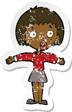 Bir insan tarafından çizilmiş bir karikatürün gerilimli çıkartması.