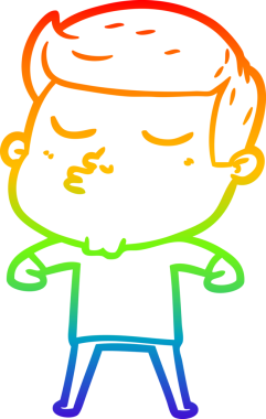 Gökkuşağı gradyan çizgi çizimi Bir insan tarafından çizilen çizgi film modeli adam