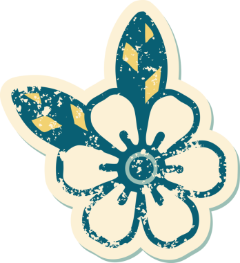 Bir insan tarafından çizilmiş bir çiçeğin sembolik dövmesi.