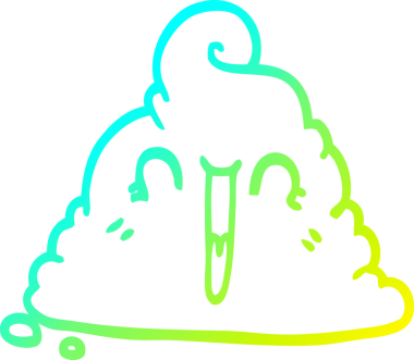 Bir insan tarafından çizilmiş bir çizgi film dışkısı çizimi.