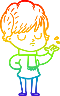 gökkuşağı gradyan çizimi bir insan tarafından çizilmiş bir karikatür kadın