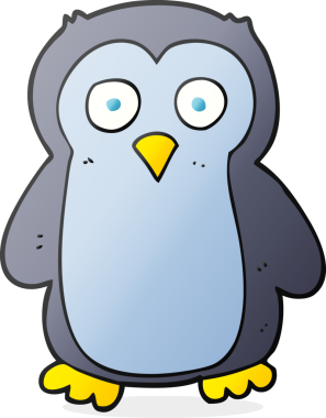 Bir insan tarafından çizilmiş serbest çizim penguen.