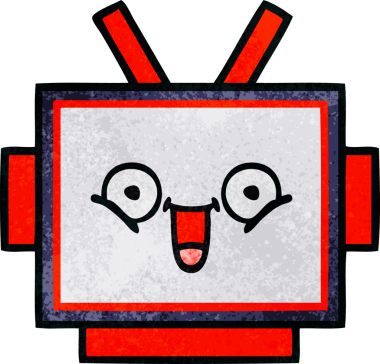 Bir insan tarafından çizilmiş robot kafasının retro grunge dokusu