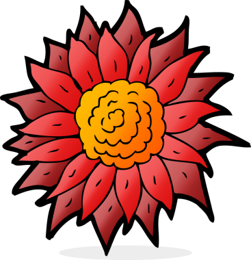 Bir insan tarafından çizilmiş karikatür çiçeği