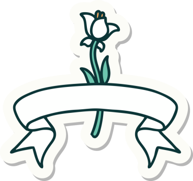 Bir insan tarafından çizilmiş zambak dövmesi stili çıkartması.