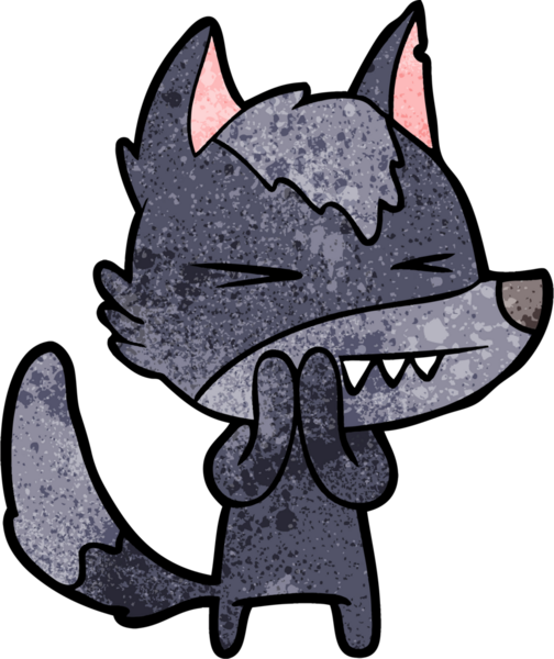 Bir insan tarafından çizilmiş kızgın kurt çizgi filmi.