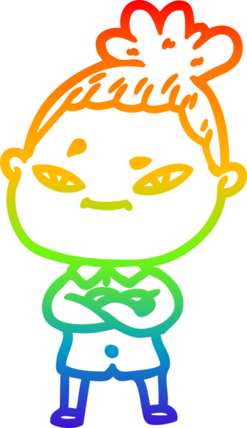 gökkuşağı gradyan çizimi bir insan tarafından çizilmiş bir karikatür kadın