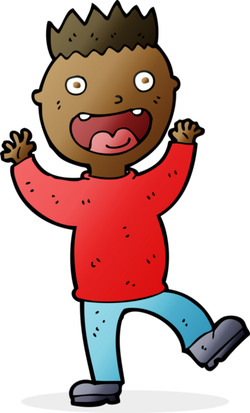 Bir insan tarafından çizilmiş çılgın, mutlu bir adam.