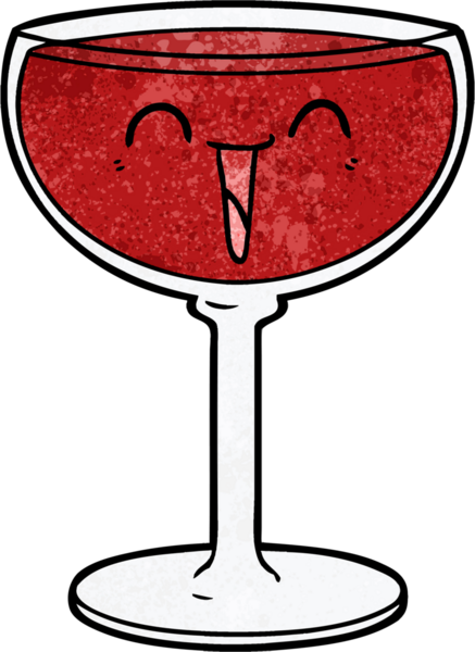 Bir insan tarafından çizilmiş bir şarap kadehi.