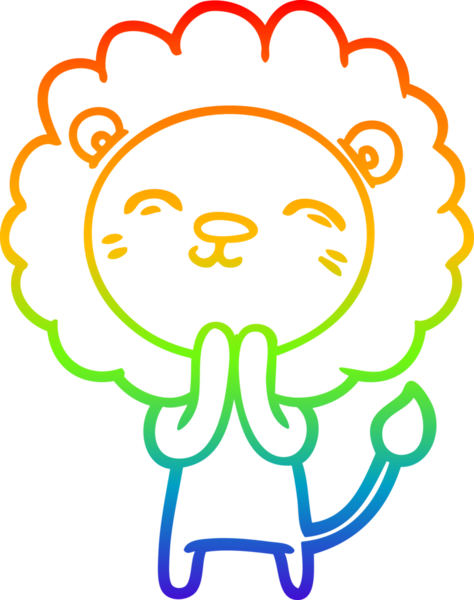 gökkuşağı gradyan çizgi çizimi bir insan tarafından çizilmiş bir aslan