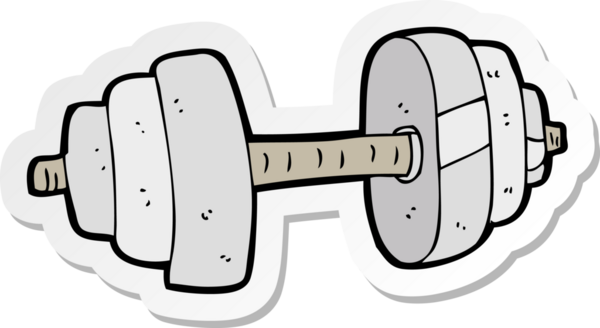 Bir insan tarafından çizilmiş bir dambıl çıkartması.