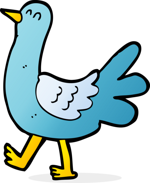 Bir insan tarafından çizilmiş yürüyen bir kuş.