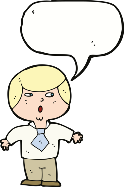 Bir insan tarafından çizilmiş konuşma balonuyla şok olmuş bir çocuk.