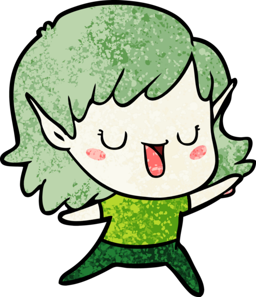 Bir insan tarafından çizilmiş bir elf kızı.