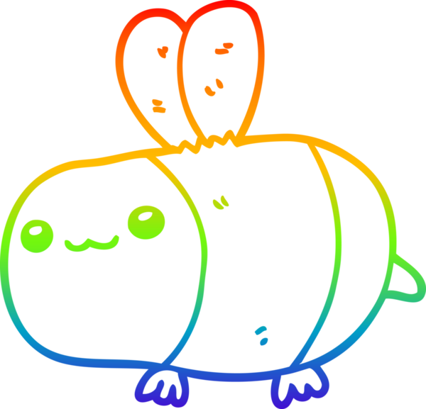 gökkuşağı gradyan çizgi çizimi bir insan tarafından çizilmiş çizgi bir arı