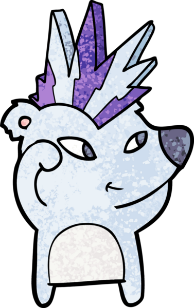 Bir insan tarafından çizilmiş sevimli çizgi film ayısı.