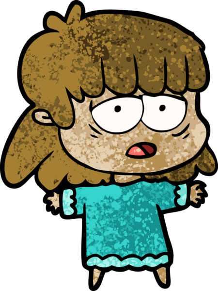 Bir insan tarafından çizilmiş yorgun bir kadın.