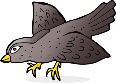 Bir insan tarafından çizilmiş çizgi film kuşu.