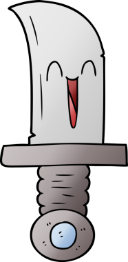 Bir insan tarafından çizilmiş çizgi film bıçağı.