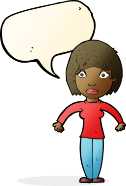 Bir insan tarafından çizilmiş konuşma balonlu bir karikatür.