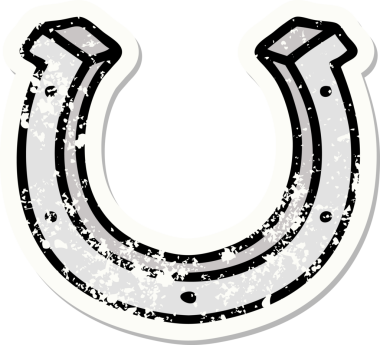 Bir insan tarafından çizilmiş geleneksel bir at nalı stili dövmesi.