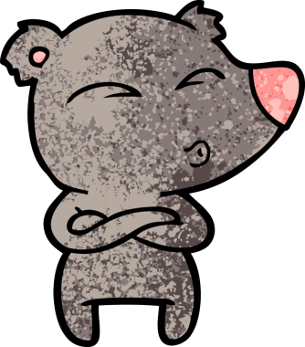 bir insan tarafından çizilmiş bir karikatür ıslık ayısı