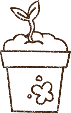 Bir insan tarafından çizilmiş saksı bitkisi kömürü çizimi