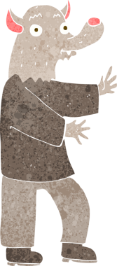 Bir insan tarafından çizilmiş bir kurt adam.