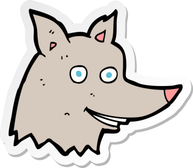 Bir insan tarafından çizilmiş kurt kafasının çıkartması.