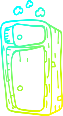 Bir insan tarafından çizilmiş tozlu bir karikatür kabinesinin soğuk eğimli çizimi