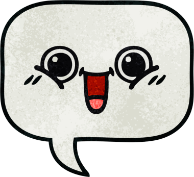 Bir insan tarafından çizilmiş bir konuşma baloncuğunun retro grunge doku karikatürü