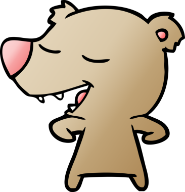 Bir insan tarafından çizilmiş çizgi film ayısı.