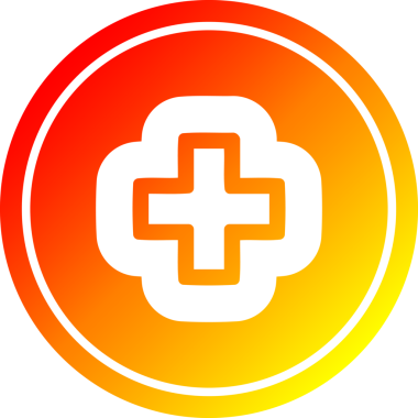 Ilık gradyan bitiş ikonu ve bir insan tarafından çizilen sıcak gradyan bitiş ikonu