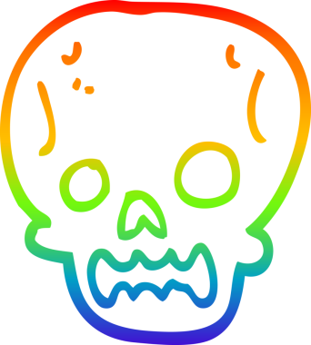 Bir insan tarafından çizilen cadılar bayramı kafatası çizgi çizimi