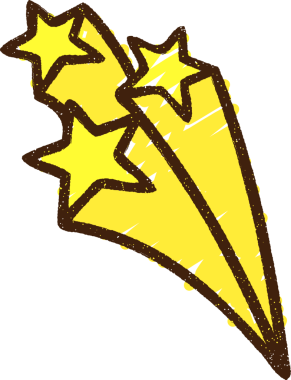 Bir insan tarafından çizilen Kayan Yıldız Tebeşiri