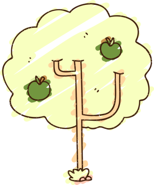 Bir insan tarafından çizilen Elma Ağacı Tebeşiri