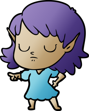 Bir insan tarafından çizilmiş bir elf kızı.