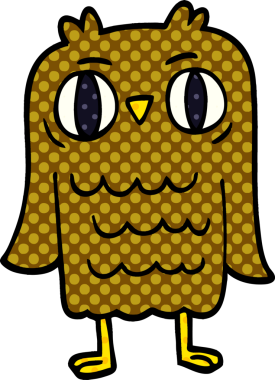 Bir insan tarafından çizilmiş karalama baykuşu.