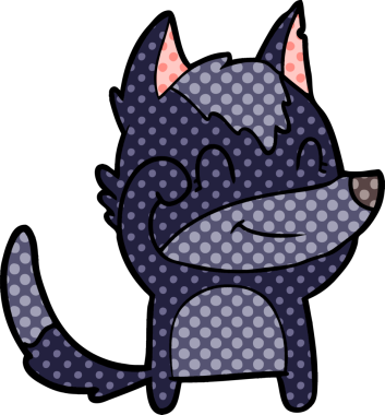 Bir insan tarafından çizilmiş dost canlısı bir kurt.