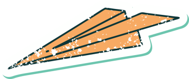 Bir insan tarafından çizilmiş kağıttan bir uçağın sembolik dövmesi.