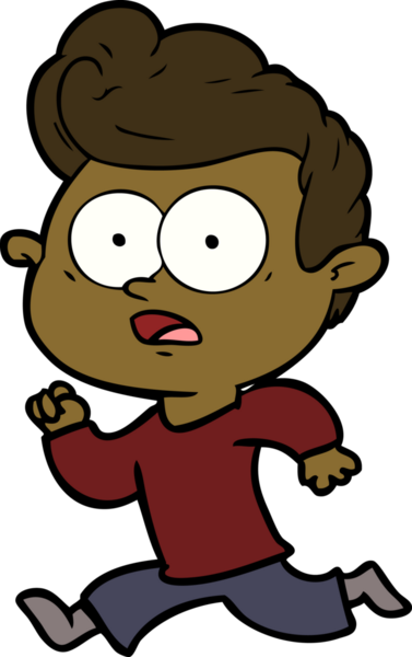 Bir insan tarafından çizilen şok olmuş karikatür adam.