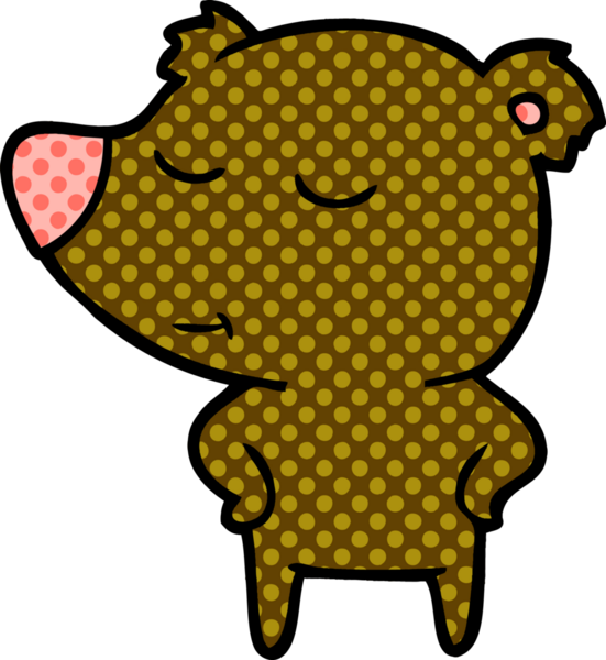 Bir insan tarafından çizilmiş mutlu çizgi film ayısı.