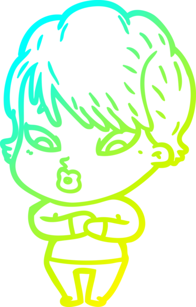 Bir insan tarafından çizilmiş bir karikatür kadın çizimi.