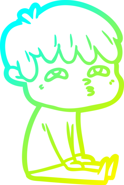 Bir insan tarafından çizilmiş soğuk gradyan çizgi çizimi.