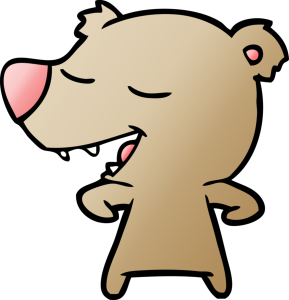 Bir insan tarafından çizilmiş çizgi film ayısı.