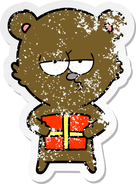 Üzüntülü bir insan tarafından çizilmiş bir Noel Ayısı karikatürü.