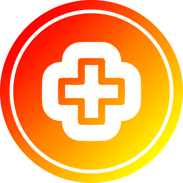 Ilık gradyan bitiş ikonu ve bir insan tarafından çizilen sıcak gradyan bitiş ikonu