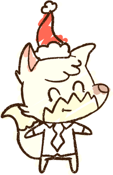 Bir insan tarafından çizilen Noel Köpeği Tebeşiri