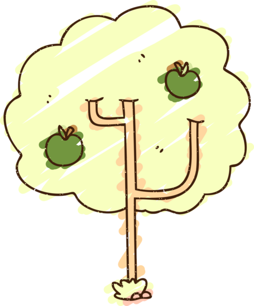 Bir insan tarafından çizilen Elma Ağacı Tebeşiri